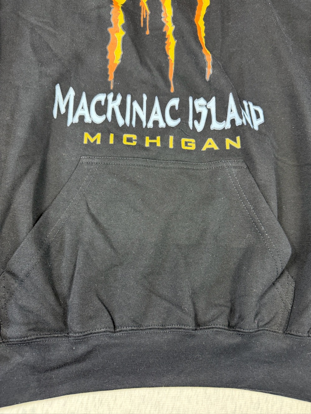 NWT Mackinac Island Michigan / Monster Graphic Hoodie Size Large Unisex - Picture 3 of 13